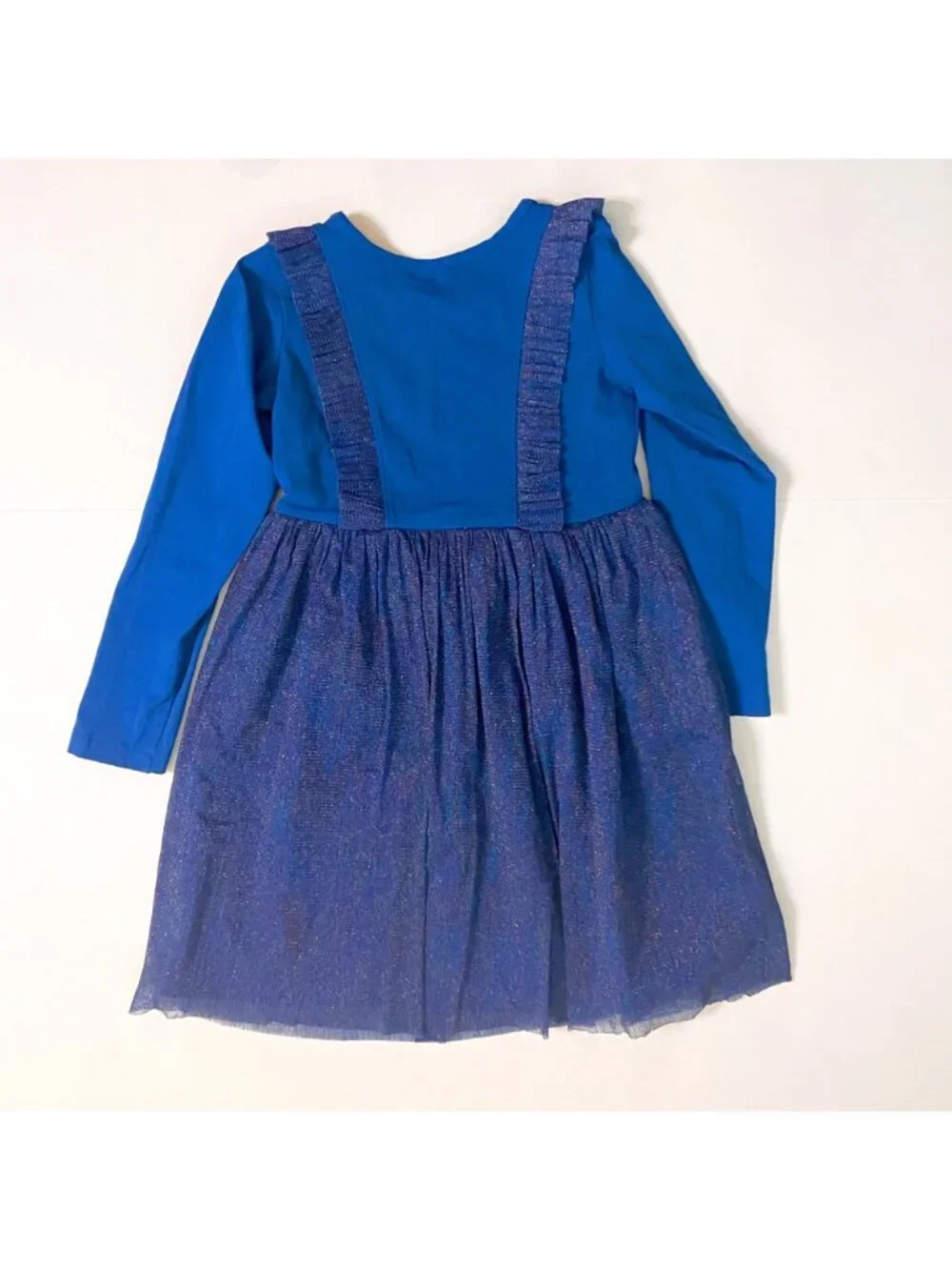 Hanna Andersson Baltic Blue Sparkle Tulle Dress, Size 6/7